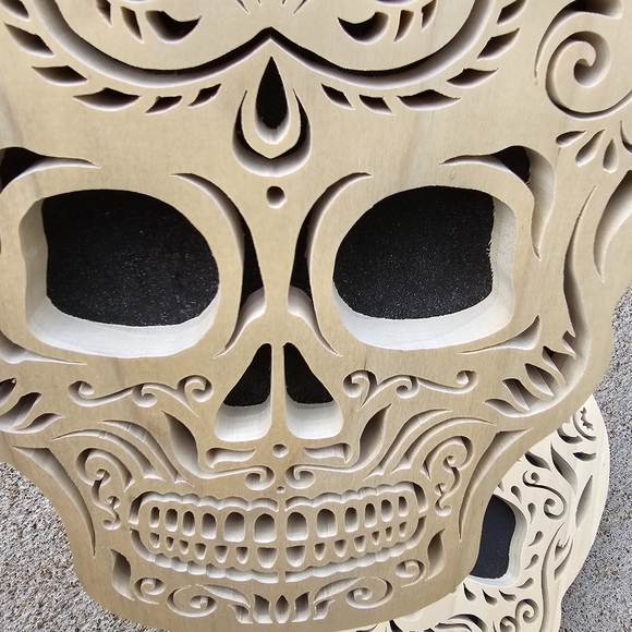 Sugar Skull Wood Cutout Set of 2 - Picture 8 of 12